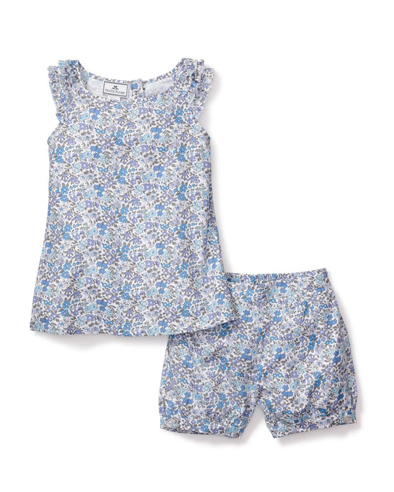 Blue & Purple Floral Shorts Set