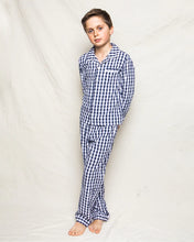 Load image into Gallery viewer, Navy Gingham Button Down Set