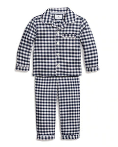 Navy Gingham Button Down Set