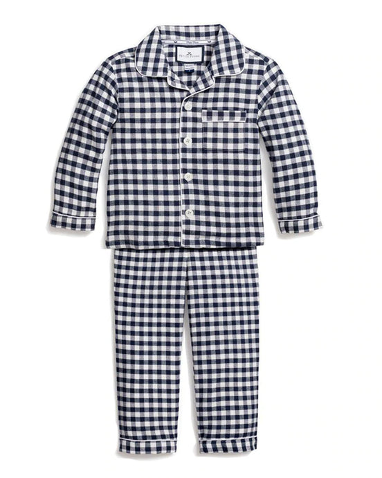 Navy Gingham Button Down Set