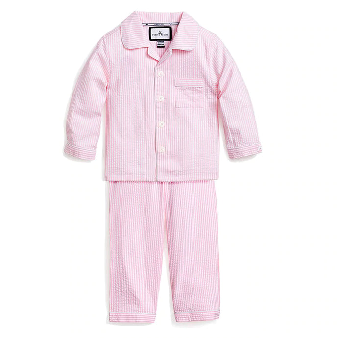 Pink Seersucker Button Down Set