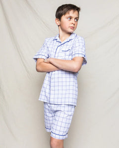 White Check Shorts Set