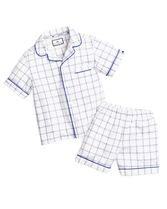 White Check Shorts Set