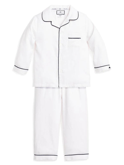 White w/ Navy Piping Button Down Set